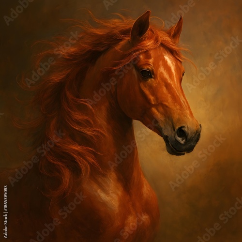 A very beautiful horse, Eastern New Year, red horse, fire horse, 2026, symbol of the year, Chinese New Year