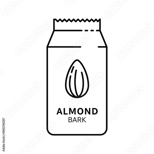 Coffee packaging design with almond bark label