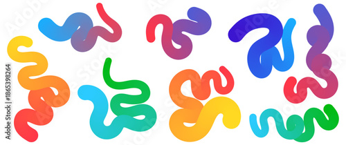 Colorful abstract liquid shapes with smooth gradients and organic curves, wavy, wave shapes, perfect for modern backgrounds, posters, branding, and UI design.