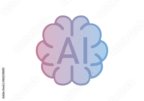 Cerebro con las siglas de inteligencia artificial  para representar tecnología avanzada y redes neuronales