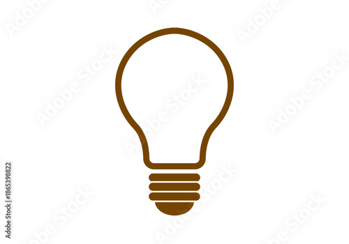 Bombilla clásica de color marrón con trazo lineal para conceptos de ideas y creatividad