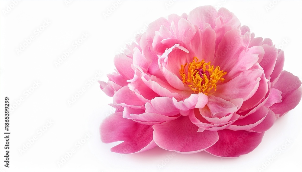 Obraz premium Beautiful Delicate Pink Peony Flower Isolated On White Background