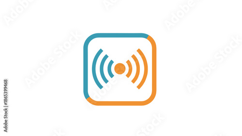 Simple Wi-Fi signal icon with gradient colors.