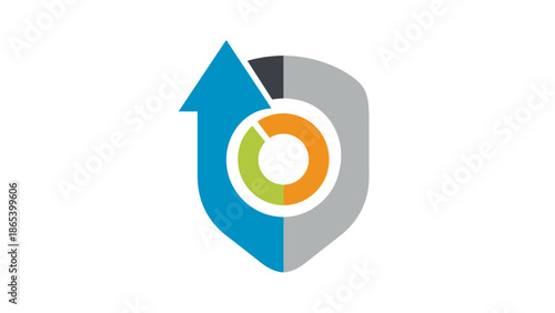 Free Download Abstract geometric logo design with arrow and circle elements. - GFXLoad