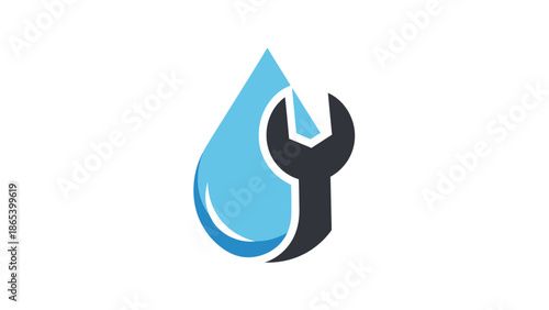 Water Drop Maintenance Service Logo Design.