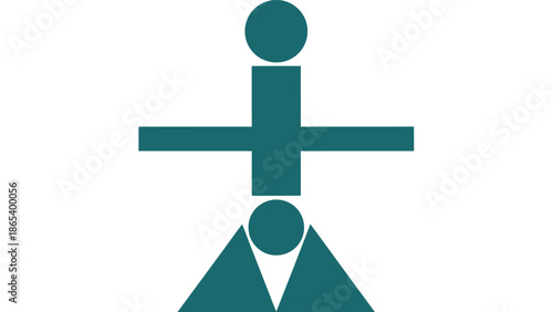 Simple graphic representation of a person helping Page another.