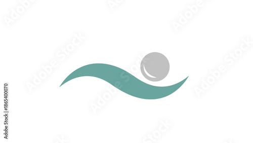 Minimalist logo design featuring a stylized wave and a pearl, symbolizing purity and elegance.
