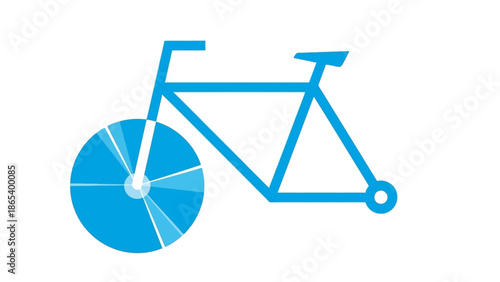 Simple blue bicycle illustration on white background.