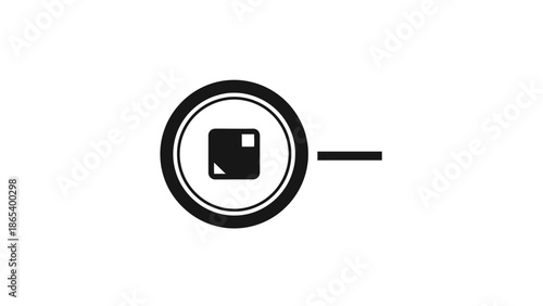 A simple icon representing a stop button with a square and a line inside a circle.