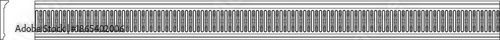 Technical vector of a linear molding profile, featuring a repetitive decorative dentil pattern and classic architectural trim.