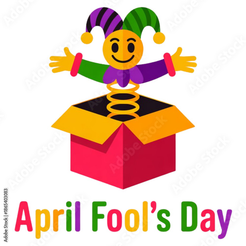 April fool's day jack in the box character Vector, illustration