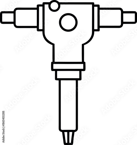 Hydraulic Hammer Construction Tool Icon Illustration