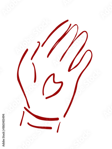 卒業の門出を祝う手のひらと桜のイラスト