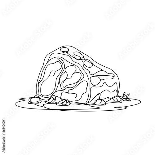 Delicious food dish featuring savory meat on a platter, complemented by herbs and seasoning. This food dish is perfect for culinary blogs and restaurant menus showcasing savory flavor profiles.