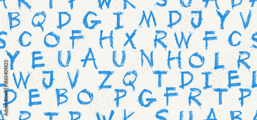 Seamless pattern with continuous letters, flowing typography. Repeating handwritten text lines forming an abstract lettering background. Vector typographic texture for fabric, wrapping paper, posters.