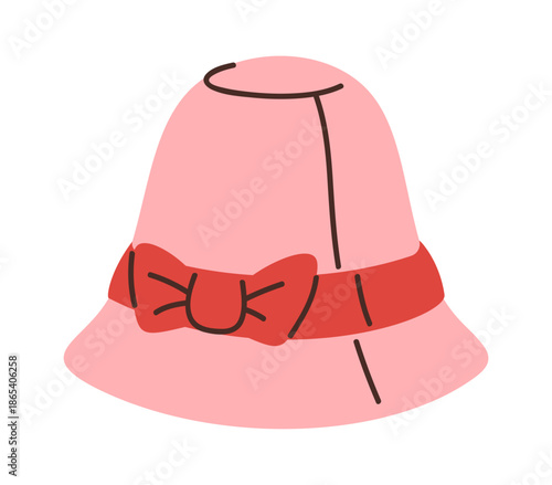 Pink female fashion bowler hat