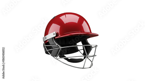 Red Cricket Helmet Isolated on Transparent Background PNG,Red Cricket Helmet cutout, red circket helmet on white