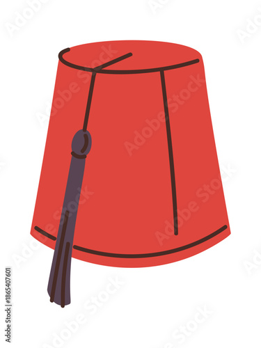 Red wool cap with tassel