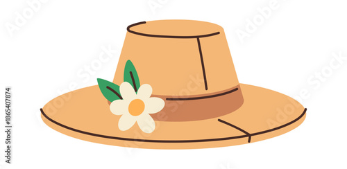 Female summer hat with flower