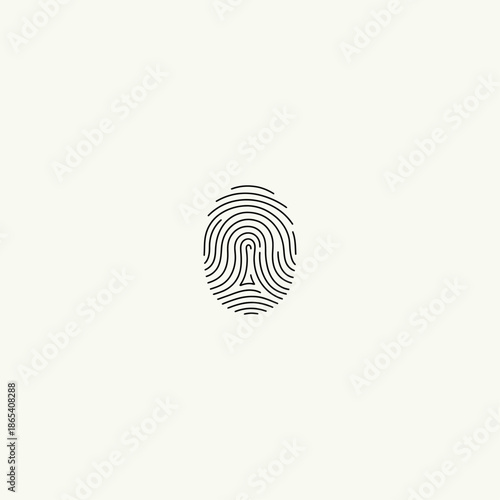 Wallpaper Mural Single line fingerprint icon flat vector design. Torontodigital.ca