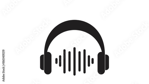 Vector silhouette of headphone