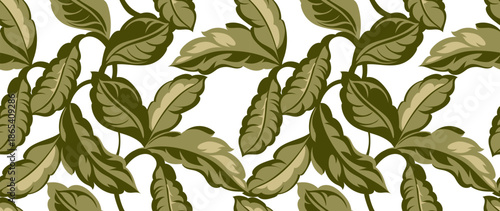 Hand draw leaves pattern. Seamless abstract pattern design