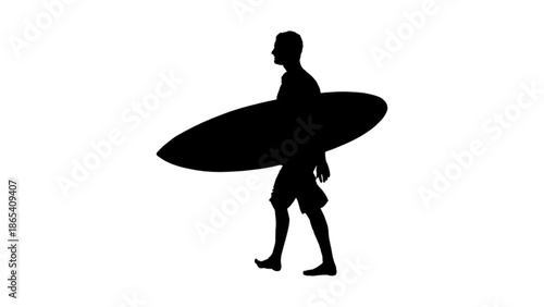 A surfer carrying a surfboard