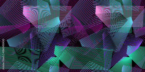 Seamless background of straight geometric lines . Hand drawn. Not AI, vector illustration.