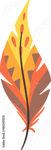 Decorative plumage with tribal ornate