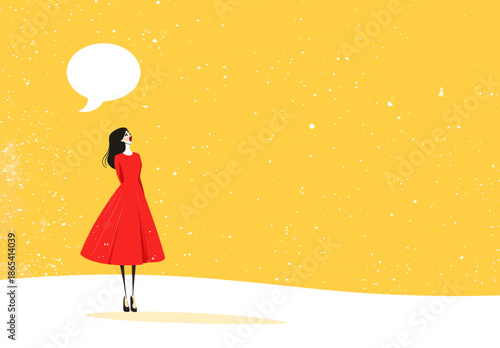 Modern pop art retro style is used in this cartoon comic illustration of a girl winking