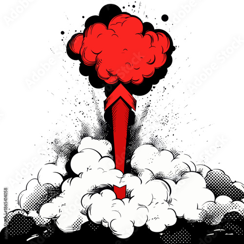 For your design needs, a pop art styled speech bubble template is available, showcasing a comics pop-art empty bang shape on a multi-color halftone