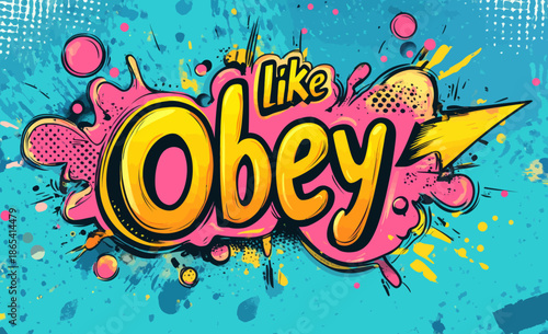 This editable illustration showcases a whimsical cloud bubble accompanied by an amusing speech bubble, all set against a lively, retro-inspired background with a pop art aesthetic, complete with a