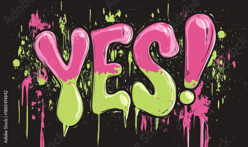 This pop art design boasts a condensed display font with a bright slanted alphabet, comprising letters and numbers