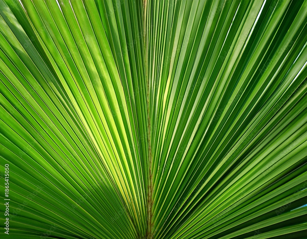 Fototapeta premium a leafy green palm tree leaf is shown in full color