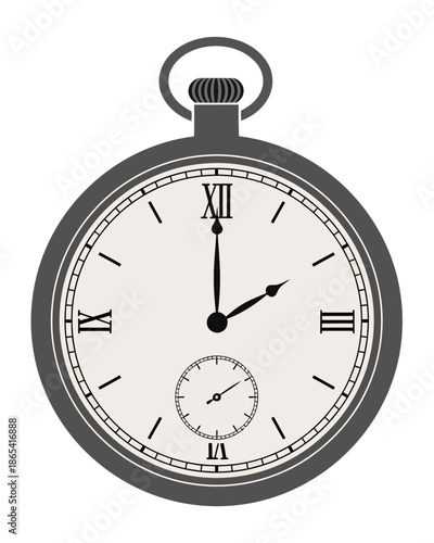 A meticulously crafted vintage pocket watch illustration, featuring intricate Roman numerals and a classic design, symbolizing timeless elegance and the enduring concept of precision timekeeping