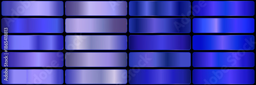 Dark blue gradients set. Collection of blue rectangles. dark blue metal palette.