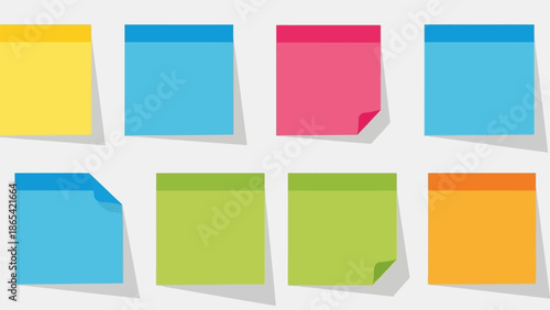 Colorful sticky notes with varied designs and colors.