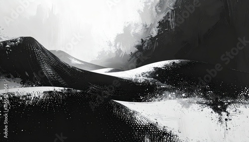 Abstract dynamic paint strokes with splashes and motion texture. Generated image