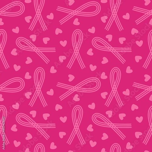 Breast cancer month seamless pink ribbon day mammogram pattern for medical accessories and medicine textiles