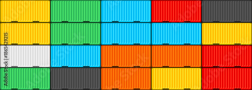 Сargo container pattern. Logistics and Transportation Concept. Shipping containers. Flat style