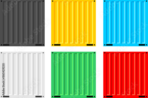 Cargo container set. Logistics and Transportation Concept. Shipping containers. Flat style