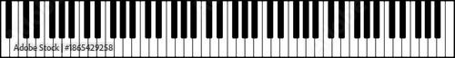 Piano Keyboard. Piano key, keyboard. Music instrument. Melody. Top view