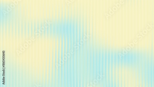 Ribbed glass background with refraction effect. Reeded glass with blue and yellow gradient. Abstract vector background
