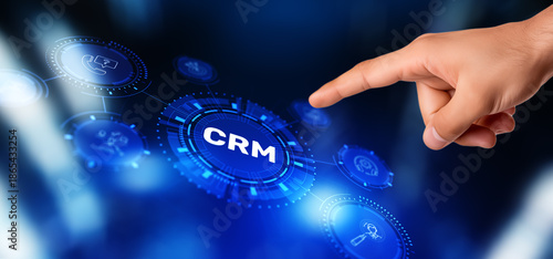 CRM. Customer Relationship Management. Enterprise Communication and planning concept