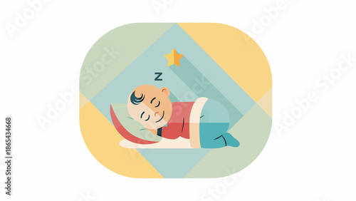 Illustration of a sleeping person with Zzz above head.