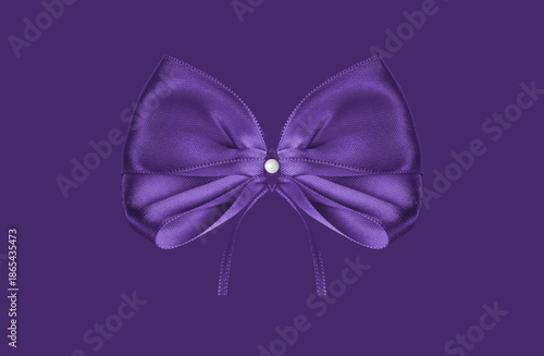 A large lilac bow on a bright background