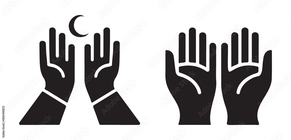 Fototapeta premium A striking ramadan icon featuring a crescent moon and star silhouette