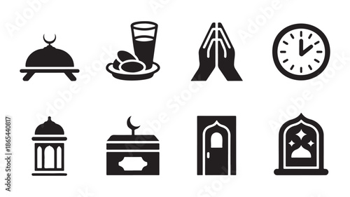 Ramadan and Islamic Culture Icons Set