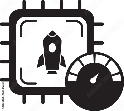 Performance Booster and Speed Meter Icon
