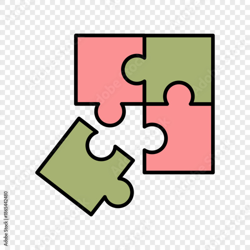 Puzzle pieces icon. Separate the ability to change
